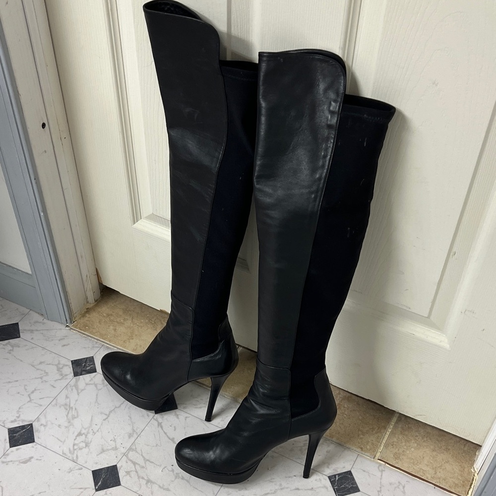 Elegant Black Women's Over-the-Knee Stuart Whitman Boots. Made in Spain. - Picture 7 of 7